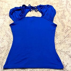 Ruched cap sleeve top